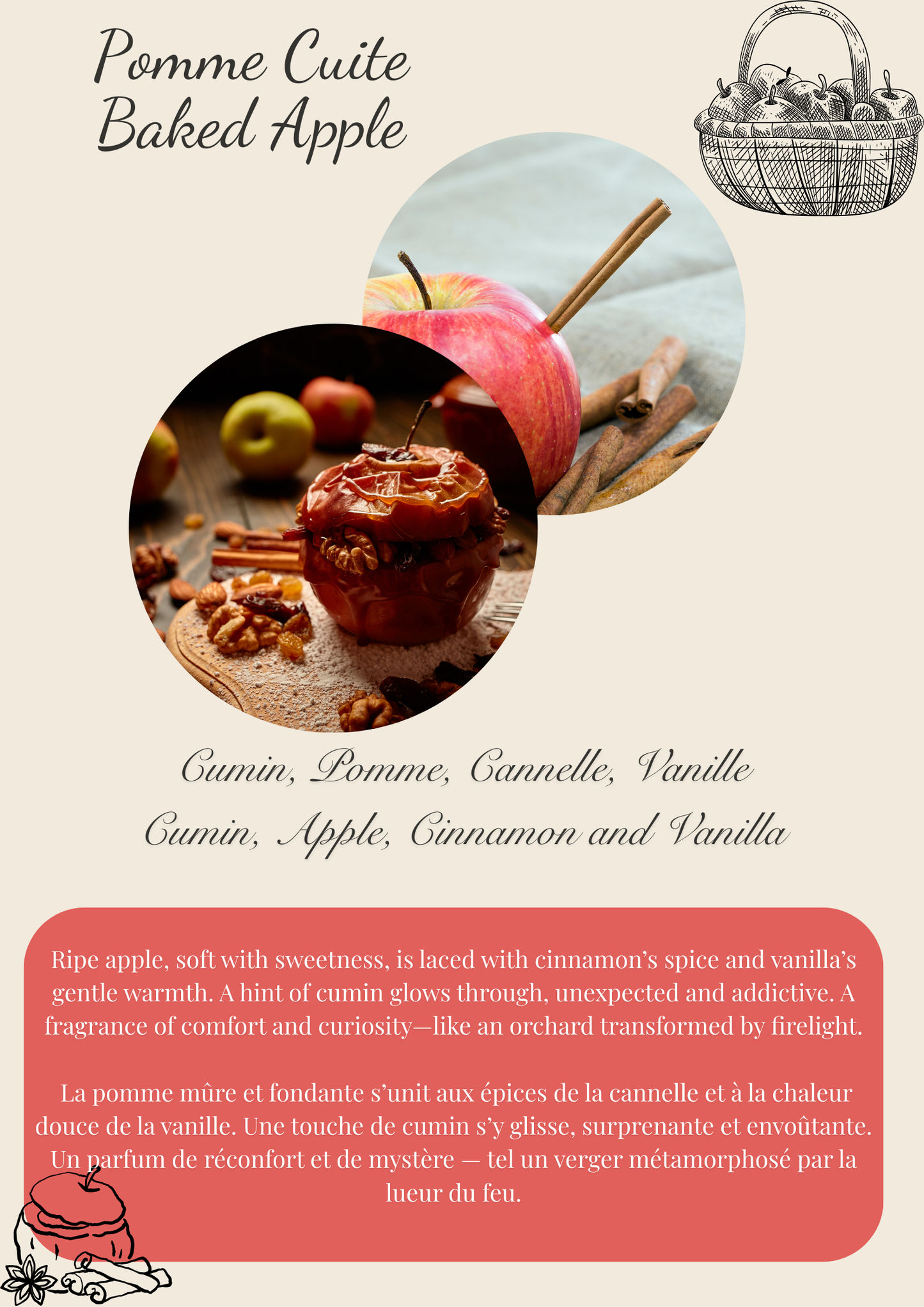 Baked apple triskele wax melts Flamme candle co