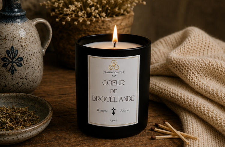 Cœur de Brocéliande – Artisan Woody Coconut Soy Candle