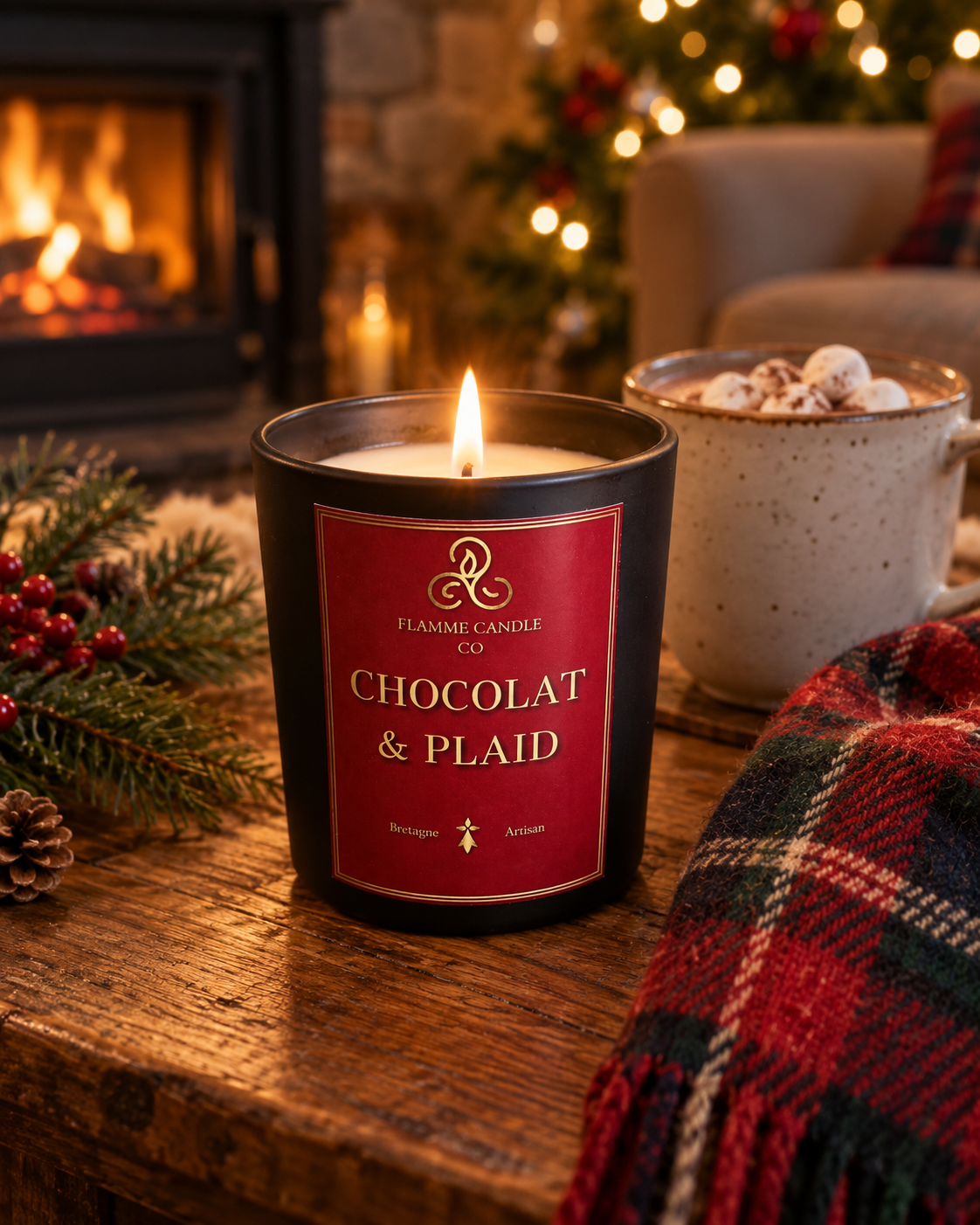 Chocolat & Plaid - Bougie coco-soja et fondants de soja parfumés gourmands | Fabriqués en Bretagne