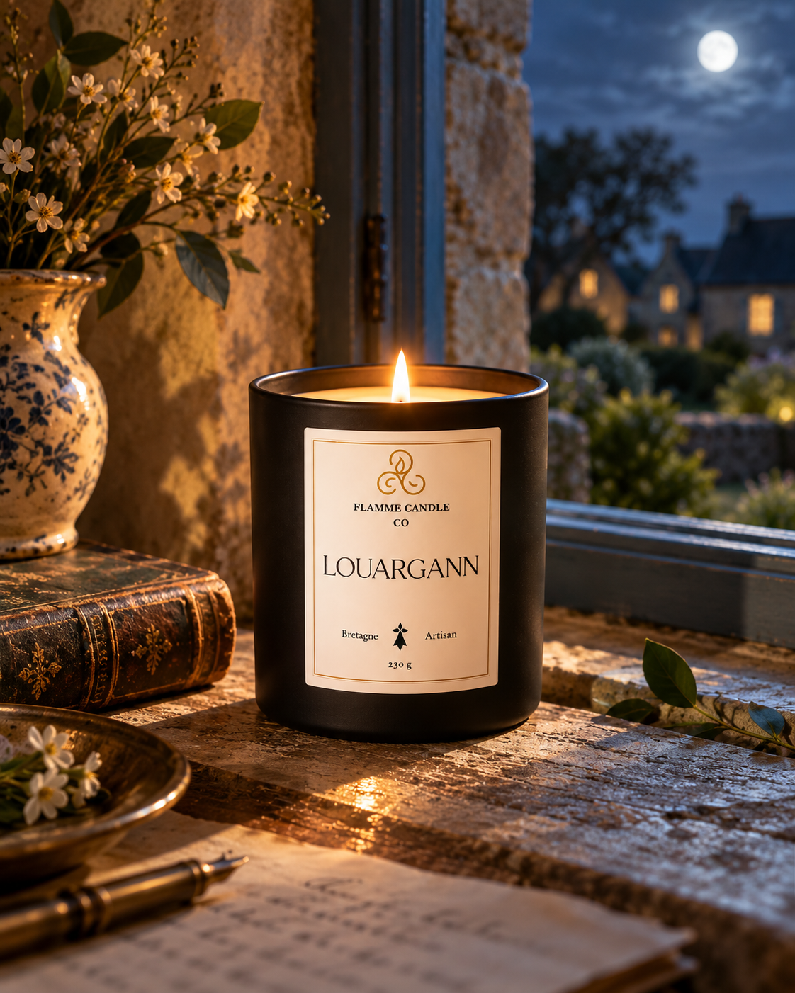 Louargann – Pear & Iris Coconut Soy Candle, Handmade in Brittany