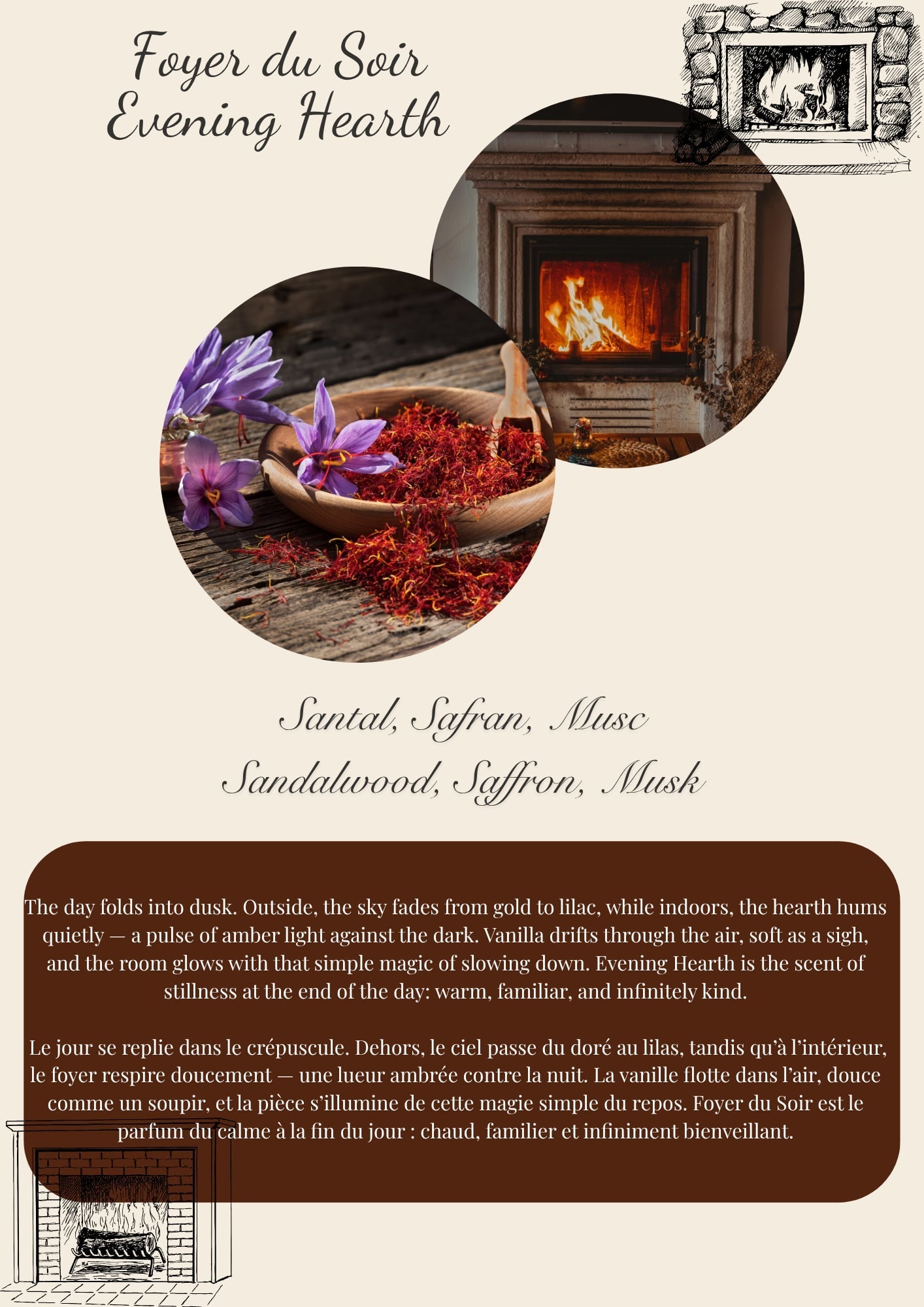 Evening Hearth / Foyer du Soir – Single Round Wax Melt Flamme