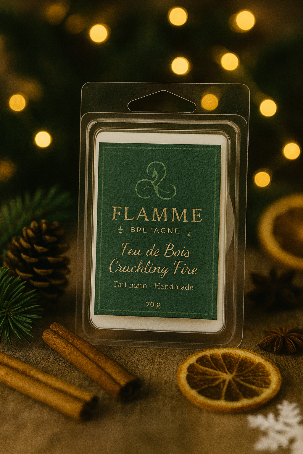 Crackling Fire / Feu de Bois – Clamshell Wax Melt Flamme