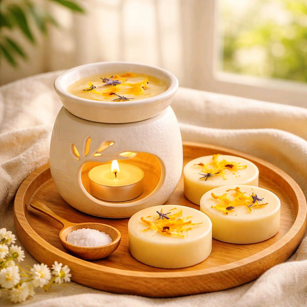 Flamme Candle Co triskele-shaped wax melt with apple and cinnamon