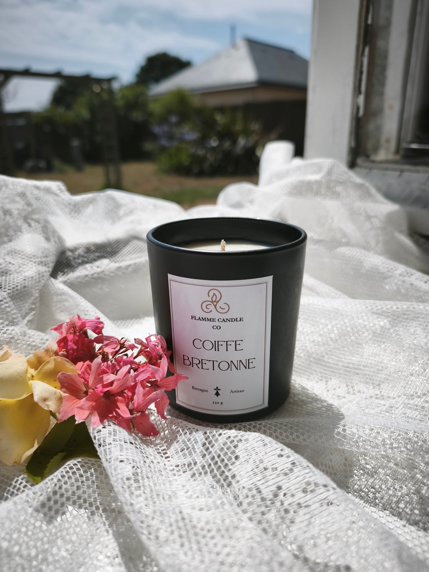 Coiffe Bretonne – Violet & Orange Blossom Coconut Soy Candle, Handmade in Brittany