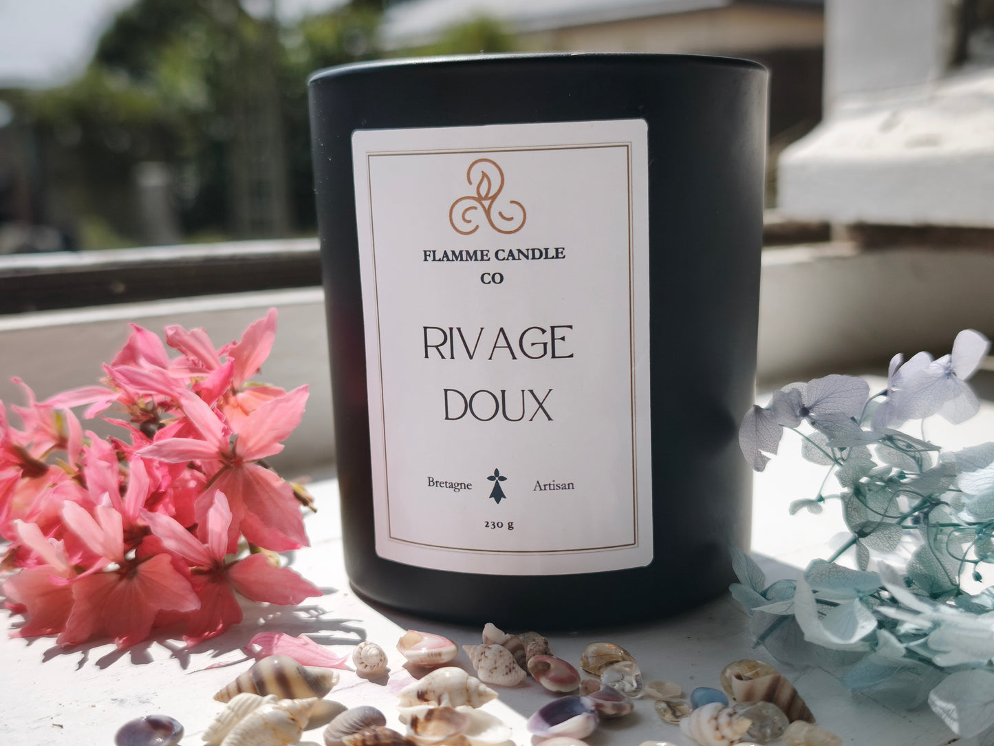 Rivage Doux – Vanilla & Sea Air Coconut Soy Candle, Handmade in Brittany