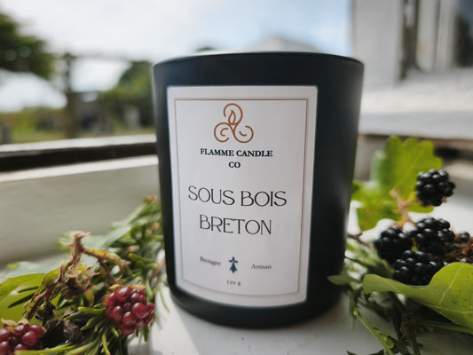 Sous Bois Breton – Bougie artisanale en cire de noix de coco et de soja, parfum boisée