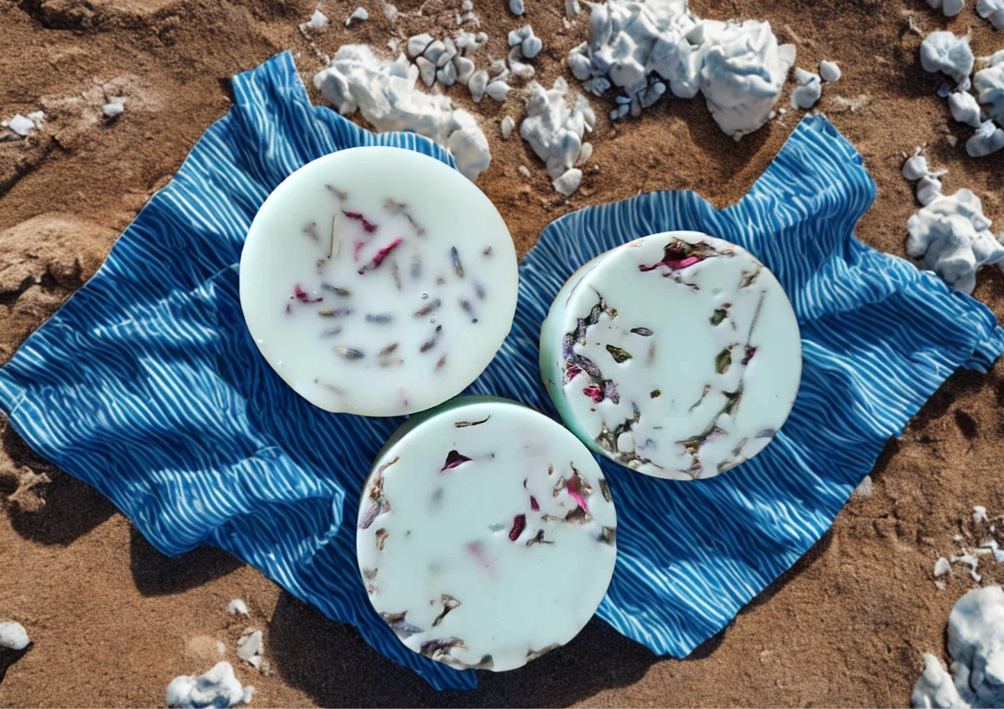 Ocean Veil / Voile Océanique – Single Round Wax Melt — coastal candle; coastal candle, sea breeze, ocean air, driftwood, bougie marine, parfum océanique, brise de mer