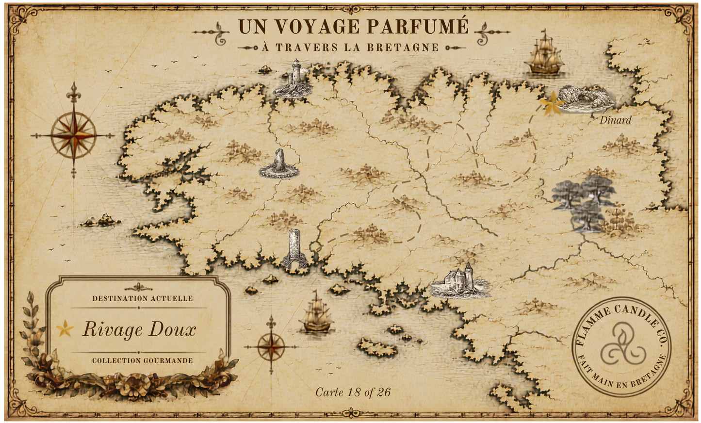 Vintage-style map with decorative elements on a beige background