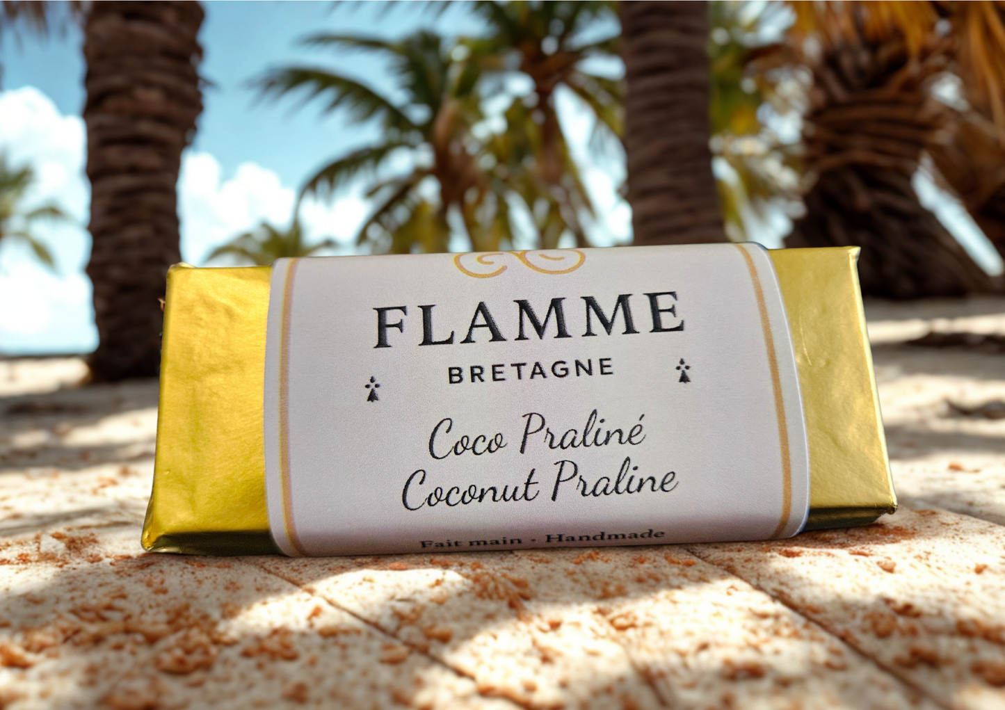 Coconut Praline / Coco Praliné – Wax Snap Bar — gourmand candle; gourmand candle, candy cane, vanilla, caramel, sweet candle, bougie gourmande, canne de bonbon, vanille