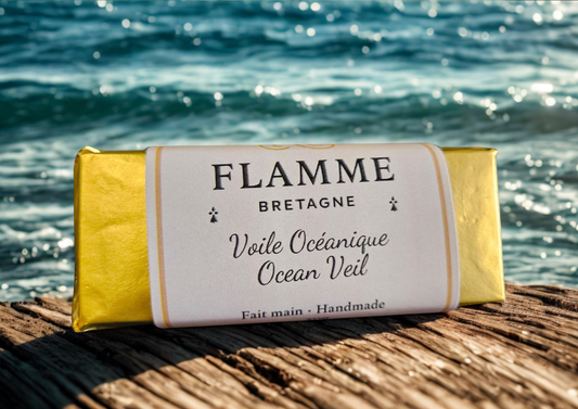 Ocean Veil / Voile Océanique – Wax Snap Bar — coastal candle; coastal candle, sea breeze, ocean air, driftwood, bougie marine, parfum océanique, brise de mer
