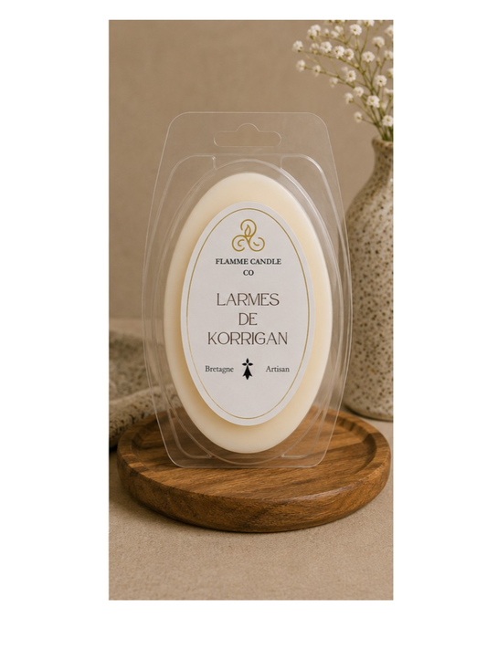 Larmes de Korrigan – Floral Clamshell Soy Wax Melt 75g – artisan wax melt hand-poured Brittany France