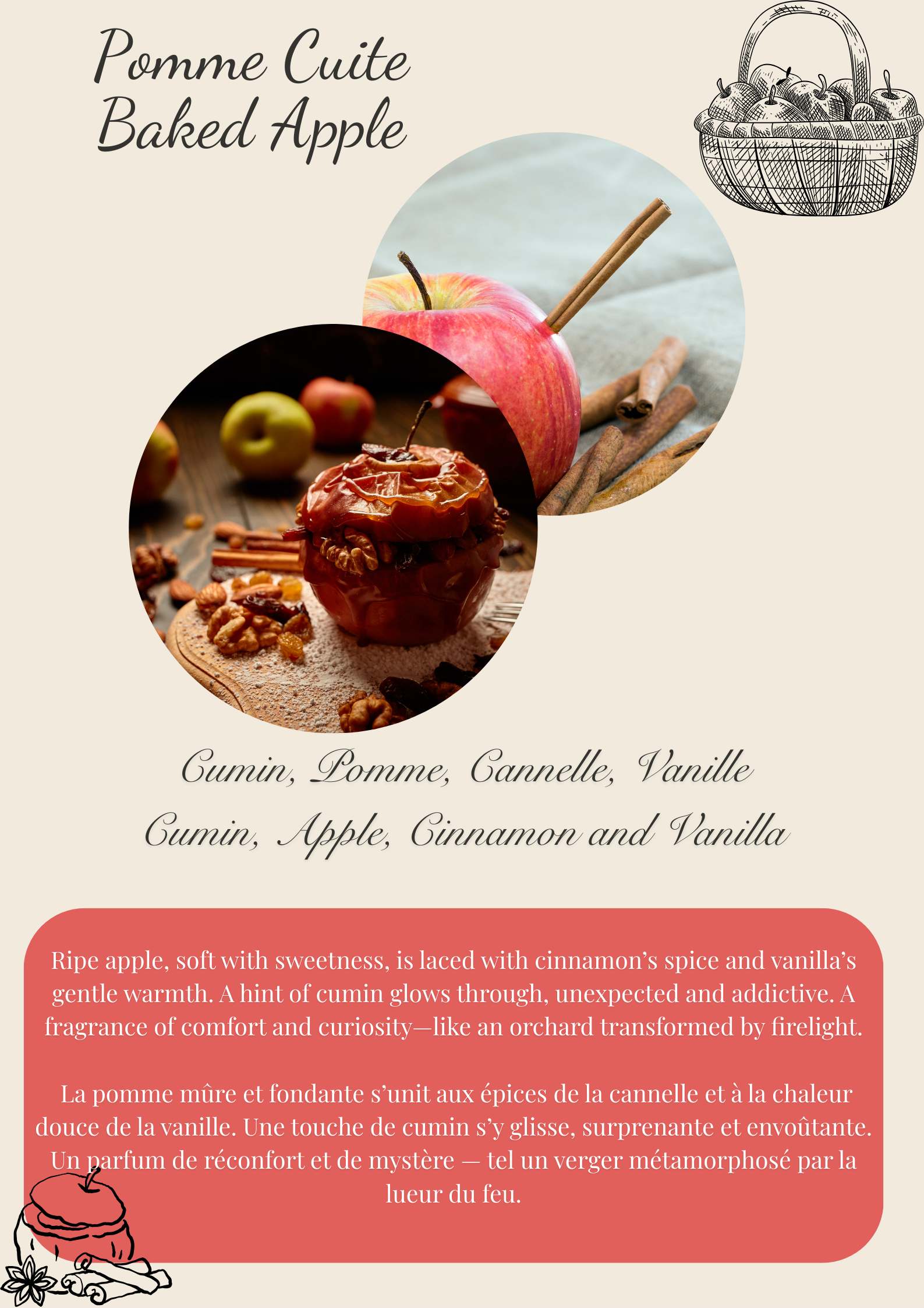 Baked apple triskele wax melts Flamme candle co