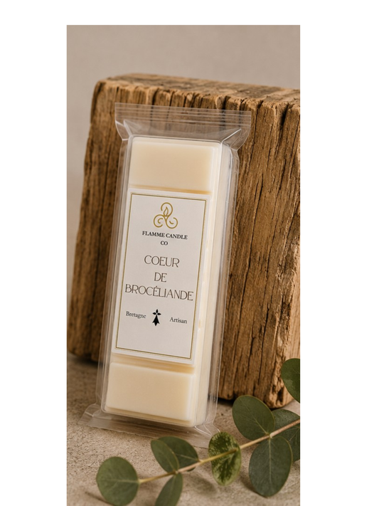 Cœur de Brocéliande – Woody Snap Bar Soy Wax Melt – artisan wax melt hand-poured Brittany France