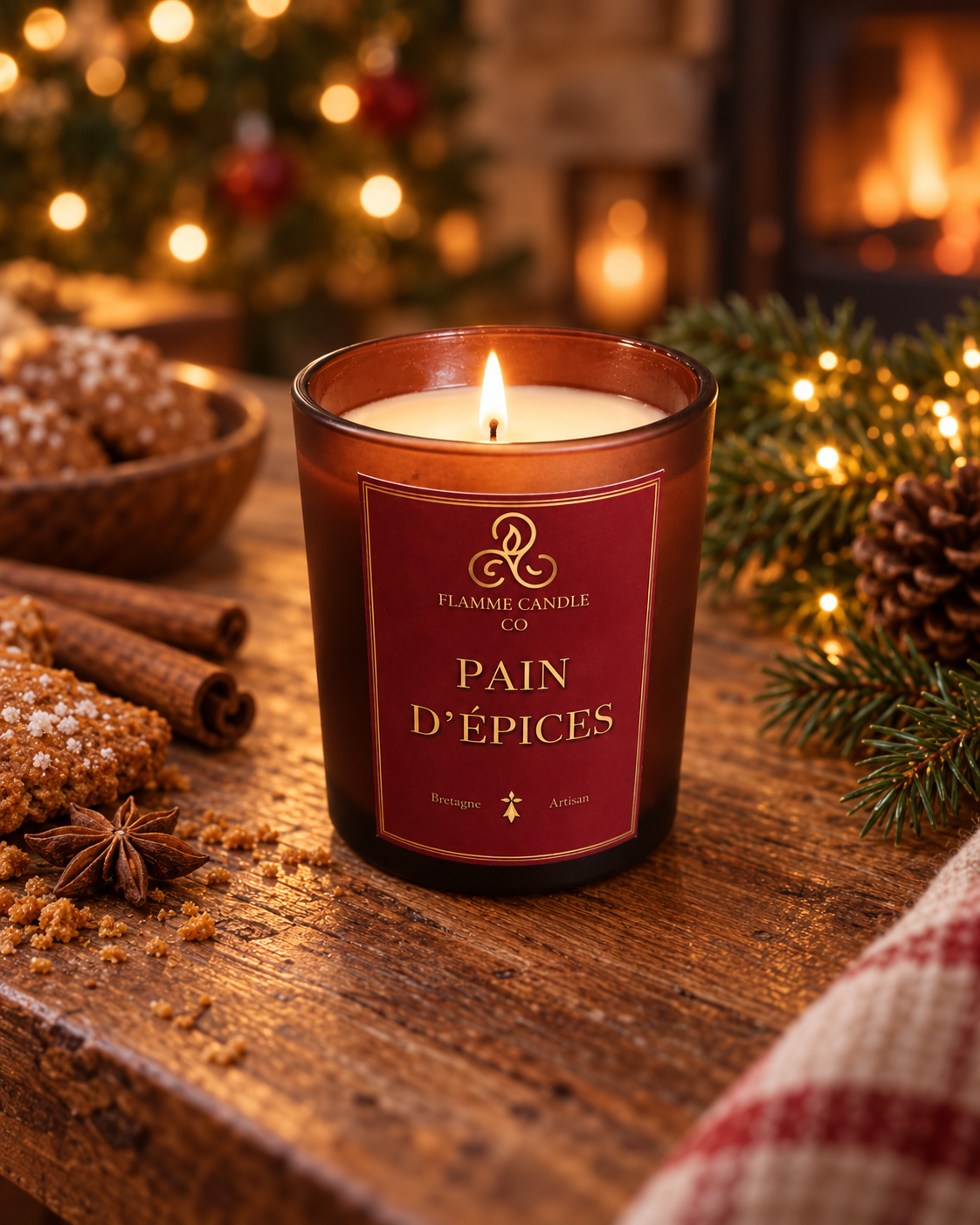 Pain d'Épices - Bougie coco-soja et fondants de soja parfumés gourmands | Fabriqués en Bretagne