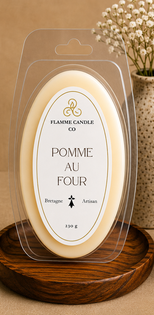 Flamme Clamshell – Fruity & Gourmand – artisan wax melt hand-poured Brittany France