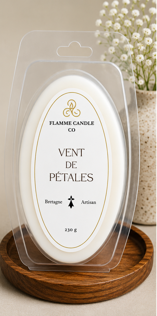 Flamme Clamshell – Pure Floral – artisan wax melt hand-poured Brittany France