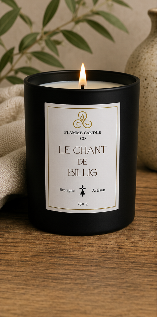 Le Chant de Billig – Artisan Gourmand Coconut Soy Candle – hand-poured soy candle Brittany France