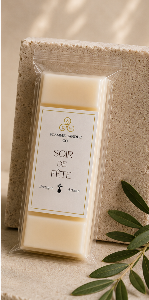 Soir de Fête – Artisan Floral Snap Bar Soy Wax Melt – artisan wax melt hand-poured Brittany France