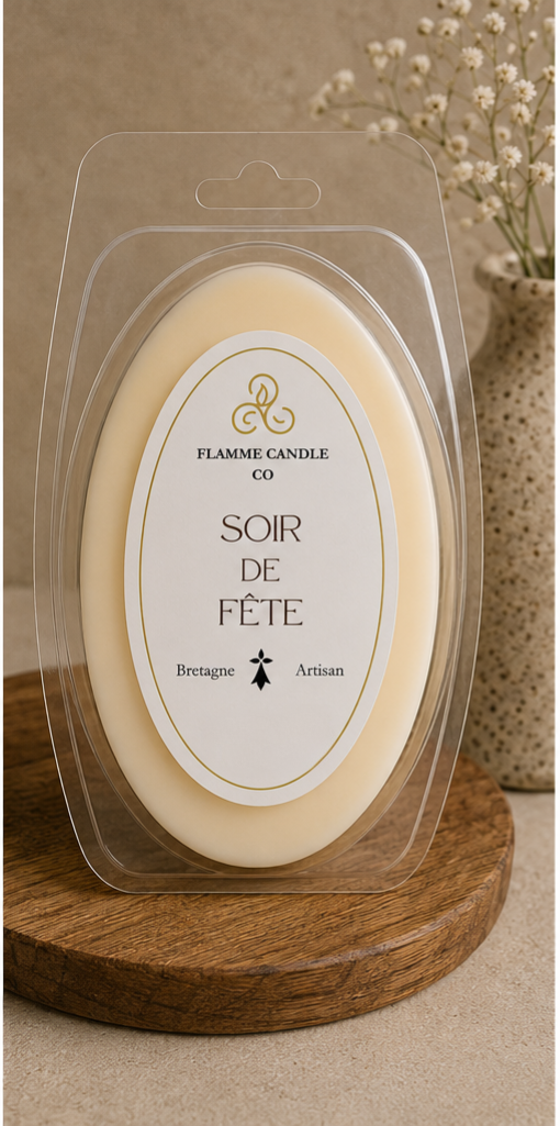 Soir de Fête – Artisan Floral Clamshell Soy Wax Melt – artisan wax melt hand-poured Brittany France