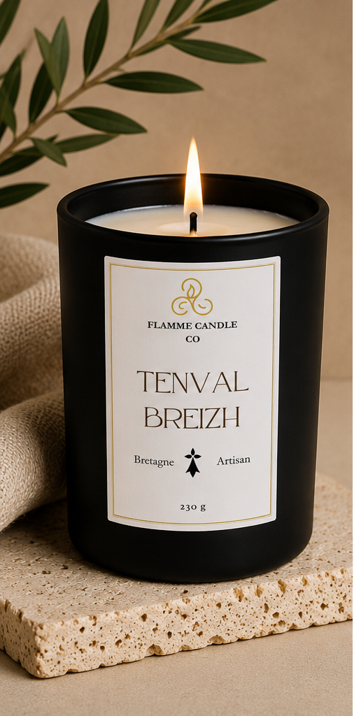Tenval Breizh – Artisan Floral Coconut Soy Candle – hand-poured soy candle Brittany France