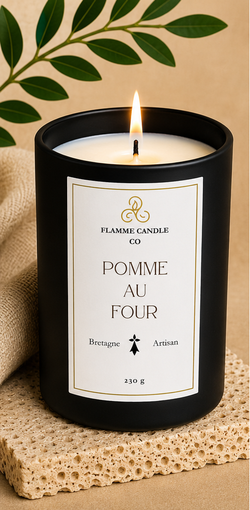 Pomme au Four – Artisan Gourmand Coconut Soy Candle – hand-poured soy candle Brittany France