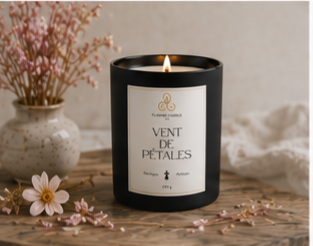 Vent de Pétales – Artisan Fruity Coconut Soy Candle – hand-poured soy candle Brittany France