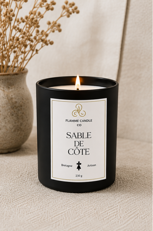Sable de Côte – Artisan Woody Coconut Soy Candle – hand-poured soy candle Brittany France