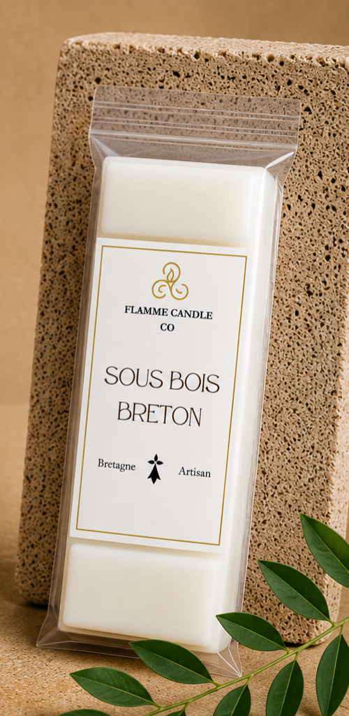 Sous Bois Breton – Woody Snap Bar SOy Wax Melt – artisan wax melt hand-poured Brittany France