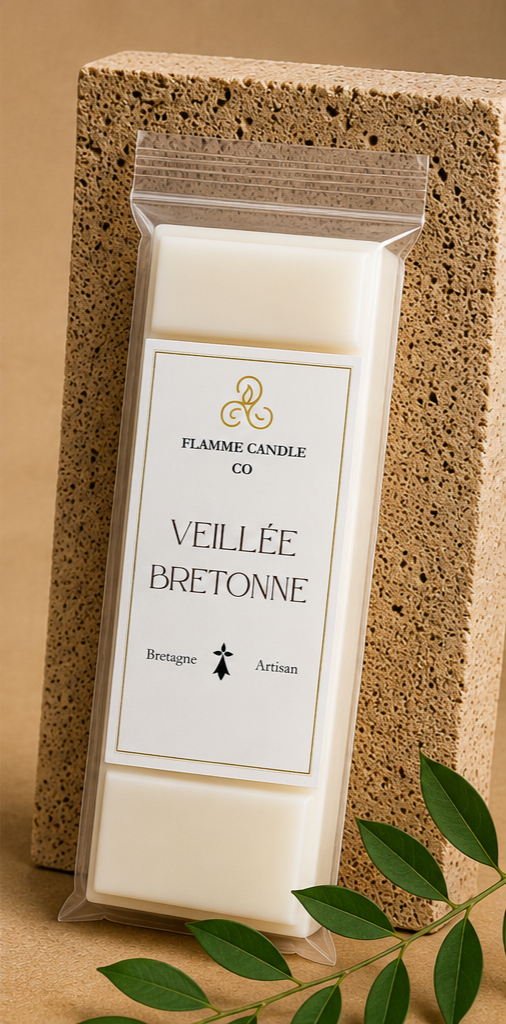 Veillée Bretonne – Artisan Woody Snap Bar Soy Wax Melt – artisan wax melt hand-poured Brittany France