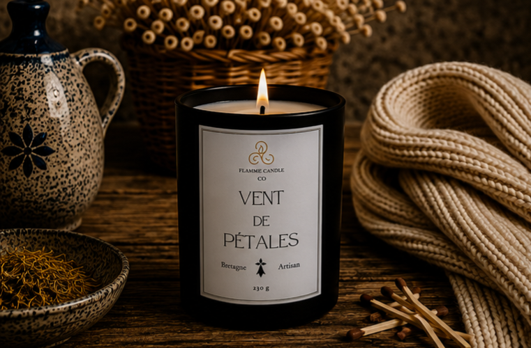 Vent de Pétales – Bougie artisanale fruitée coco-soja