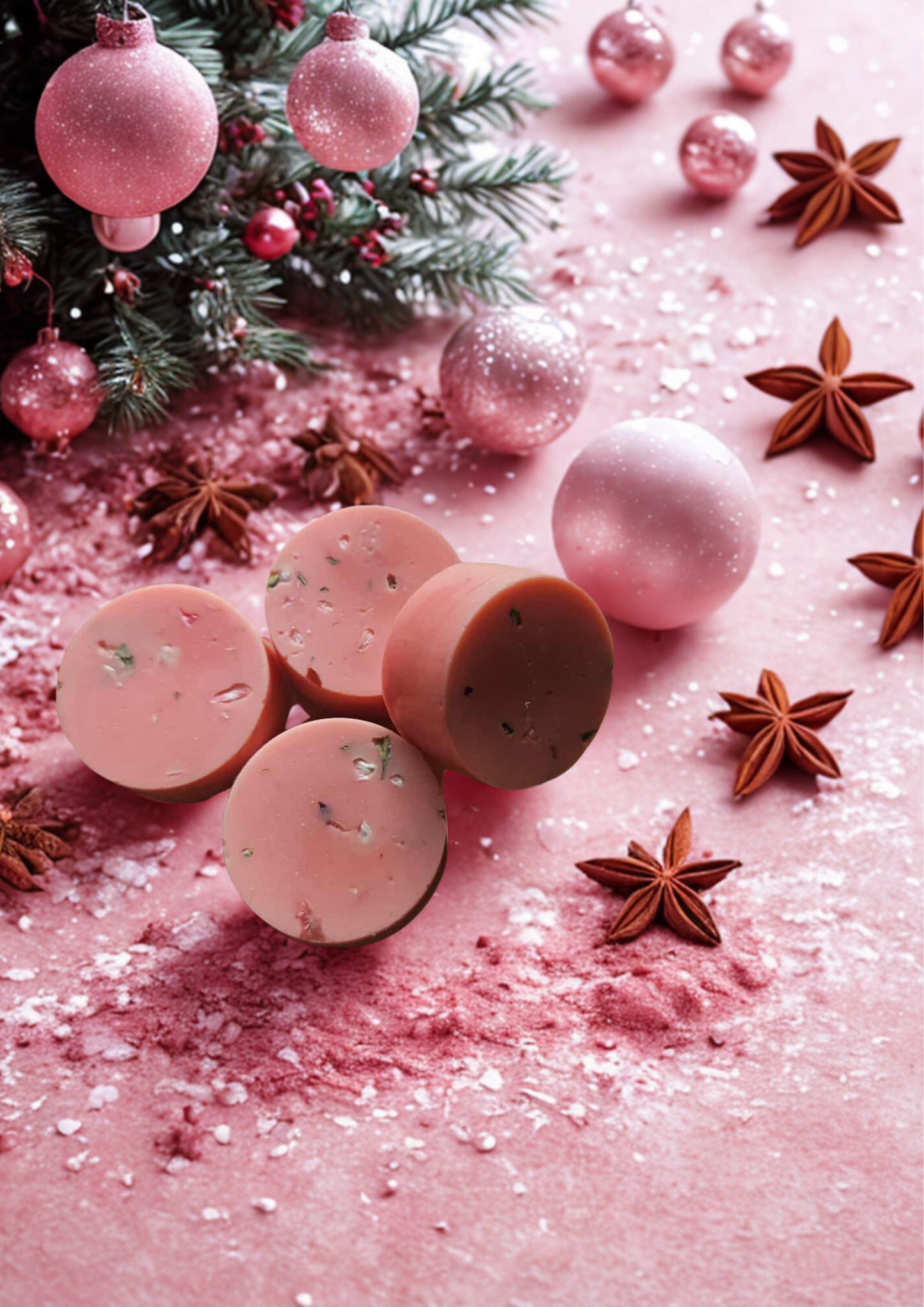 Festive Warmth/Chaleur Festive – Single Round Wax Melt — general candle; home fragrance, clean candle, minimal décor, bougie artisanale