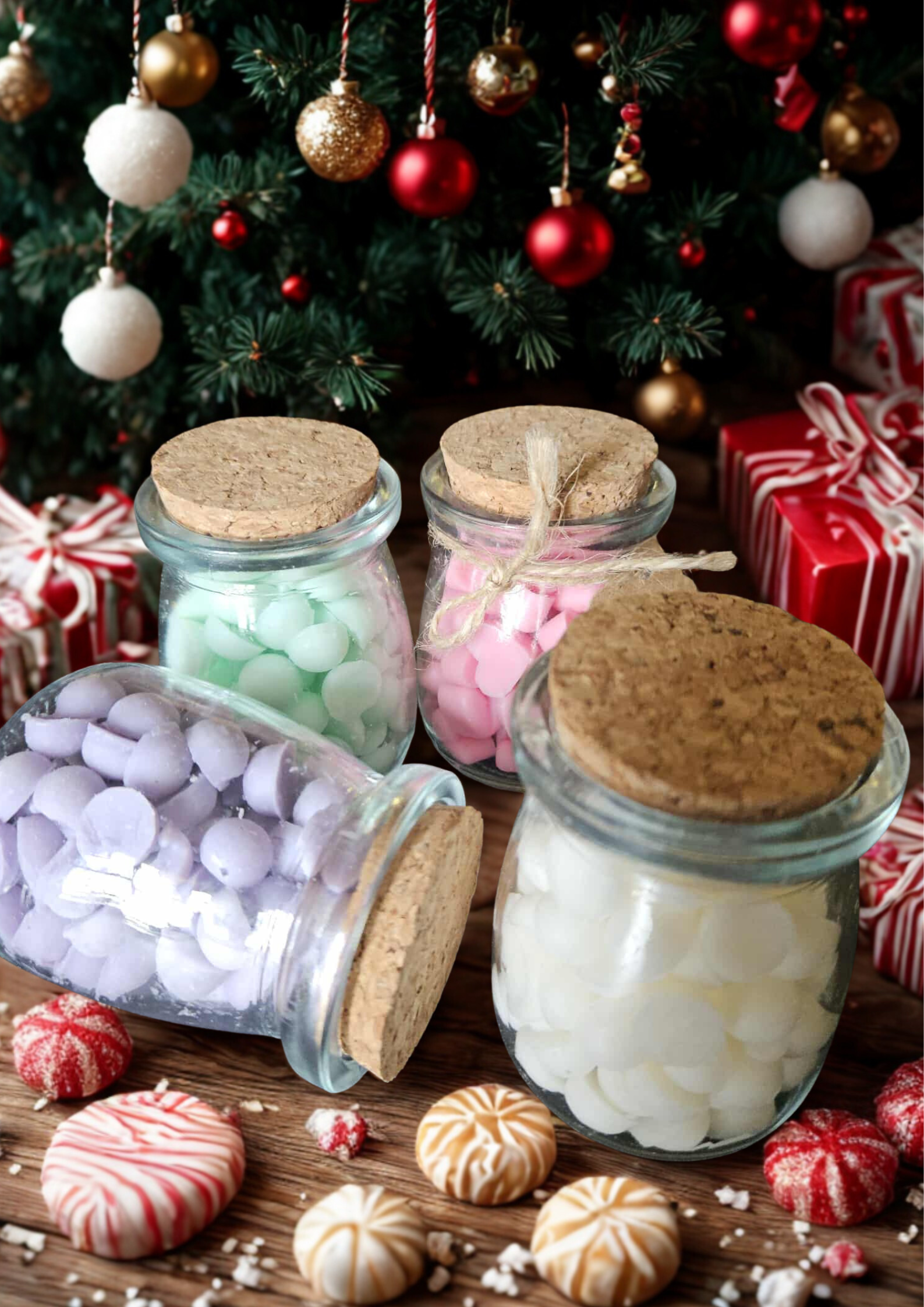 Christmas Tree / Arbre de Noël – Melties — holiday candle; holiday candle, christmas scent, candy cane, pine, bougie de Noël, parfum hivernal