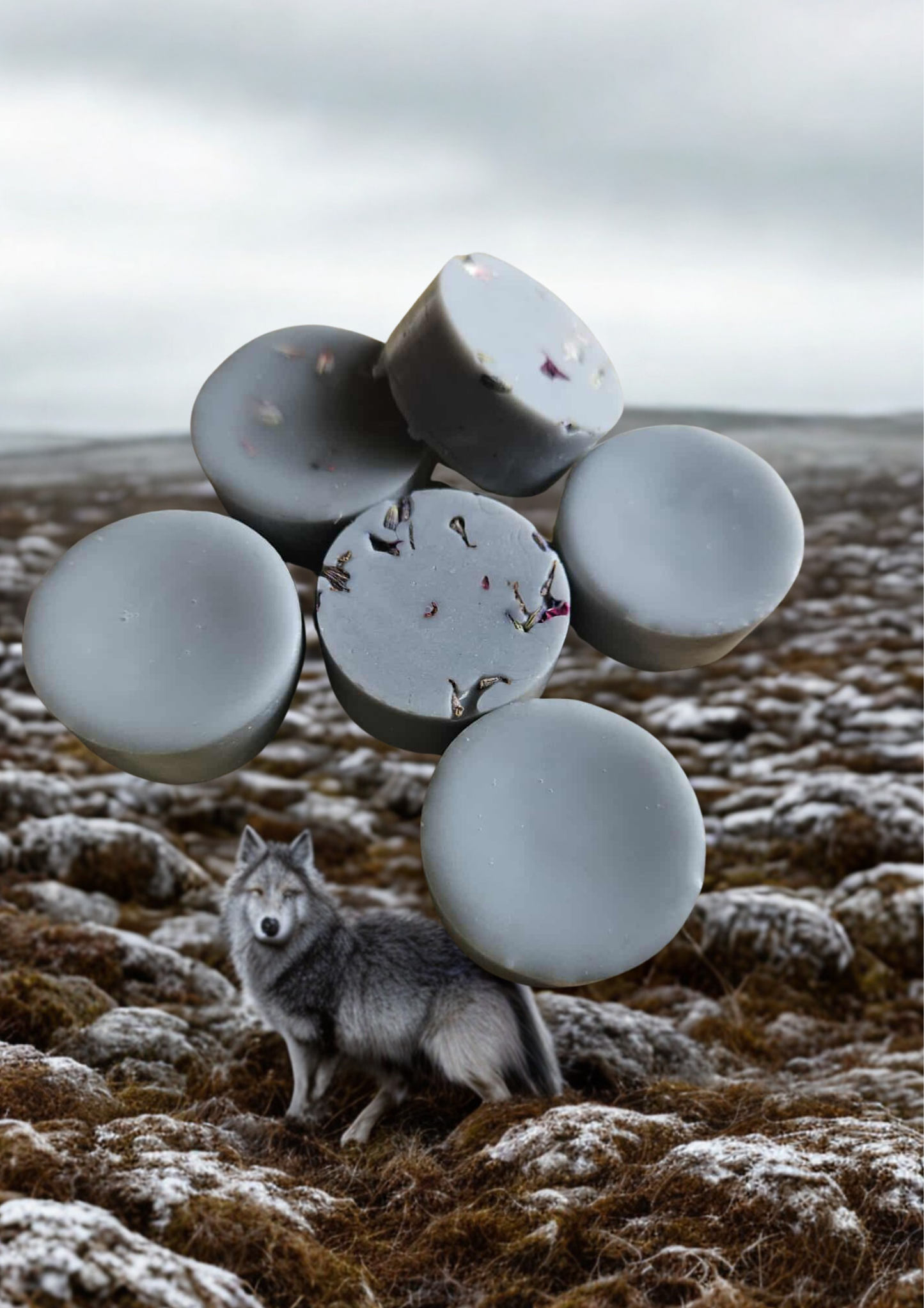 Moorland Wolf / Loup des Landes – Single Round Wax Melt Flamme