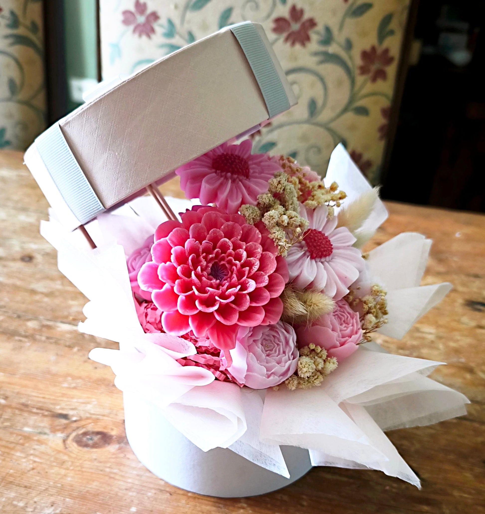 Wax Flower Bouquet – Handmade Artisan Coconut Soy Candle