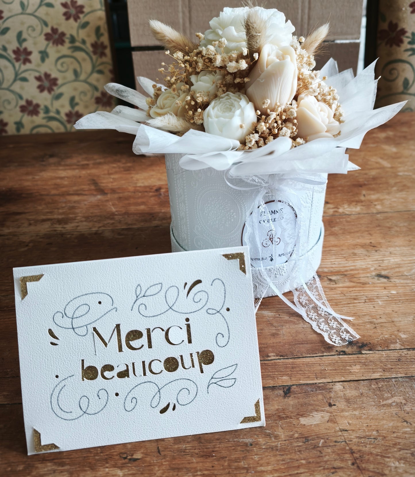 Wax Flower Bouquet – Handmade Artisan Coconut Soy Candle
