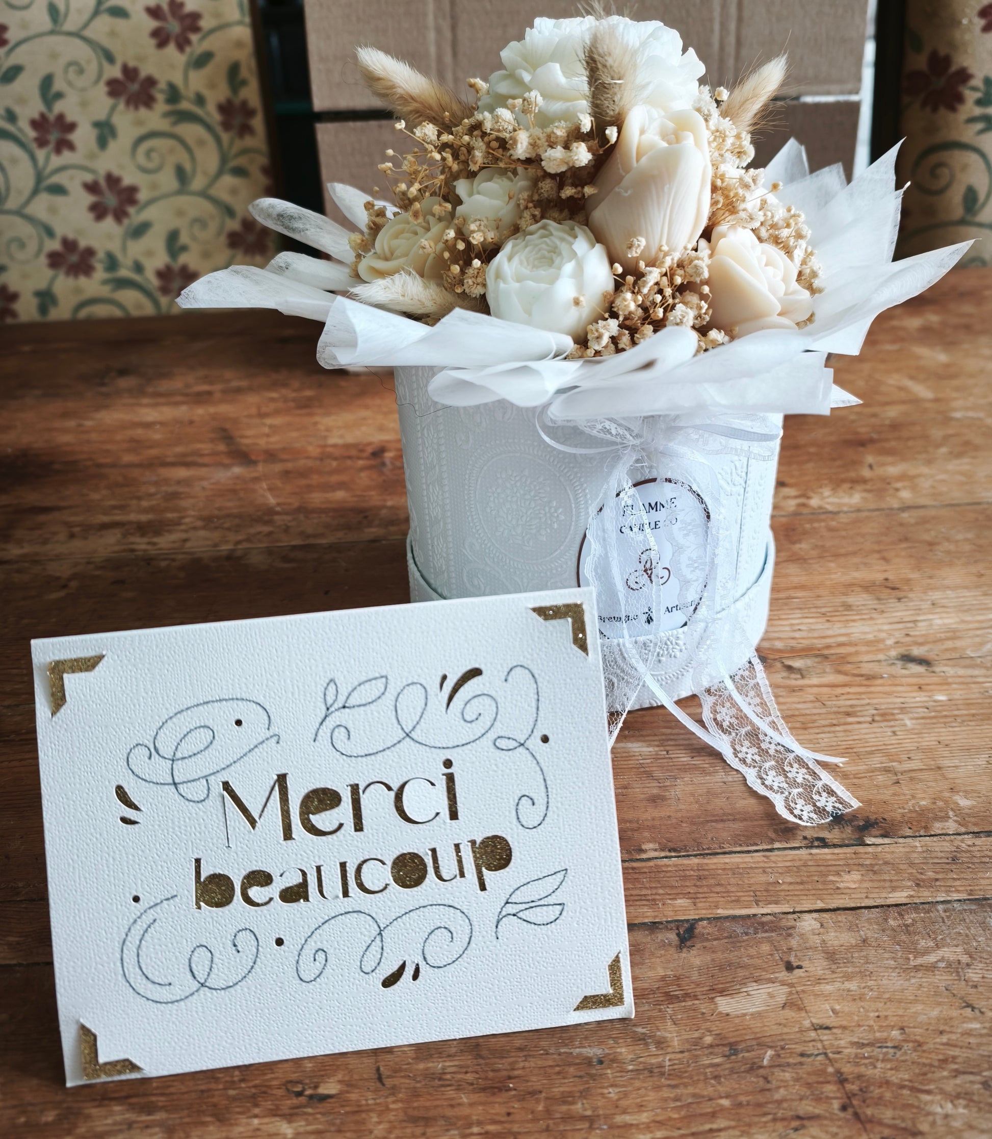 Wax Flower Bouquet – Handmade Artisan Coconut Soy Candle