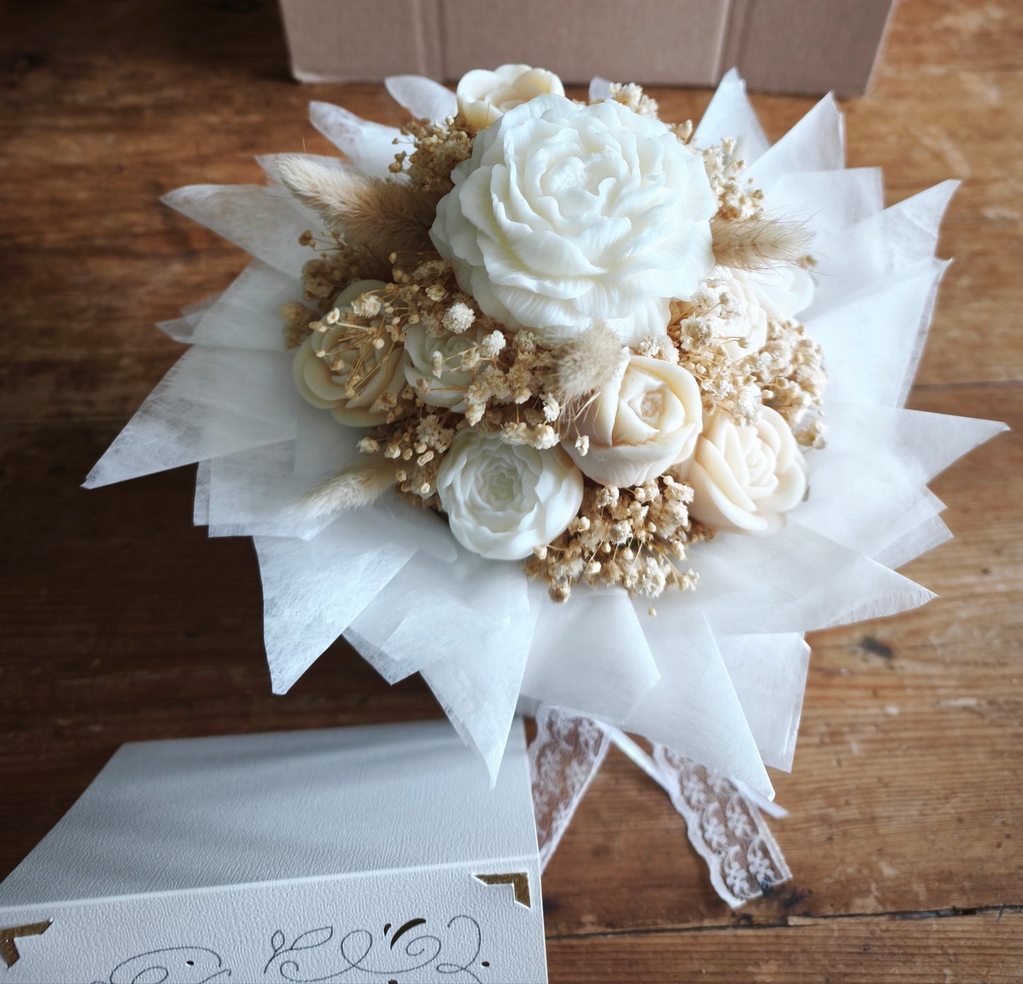 Wax Flower Bouquet – Handmade Artisan Coconut Soy Candle
