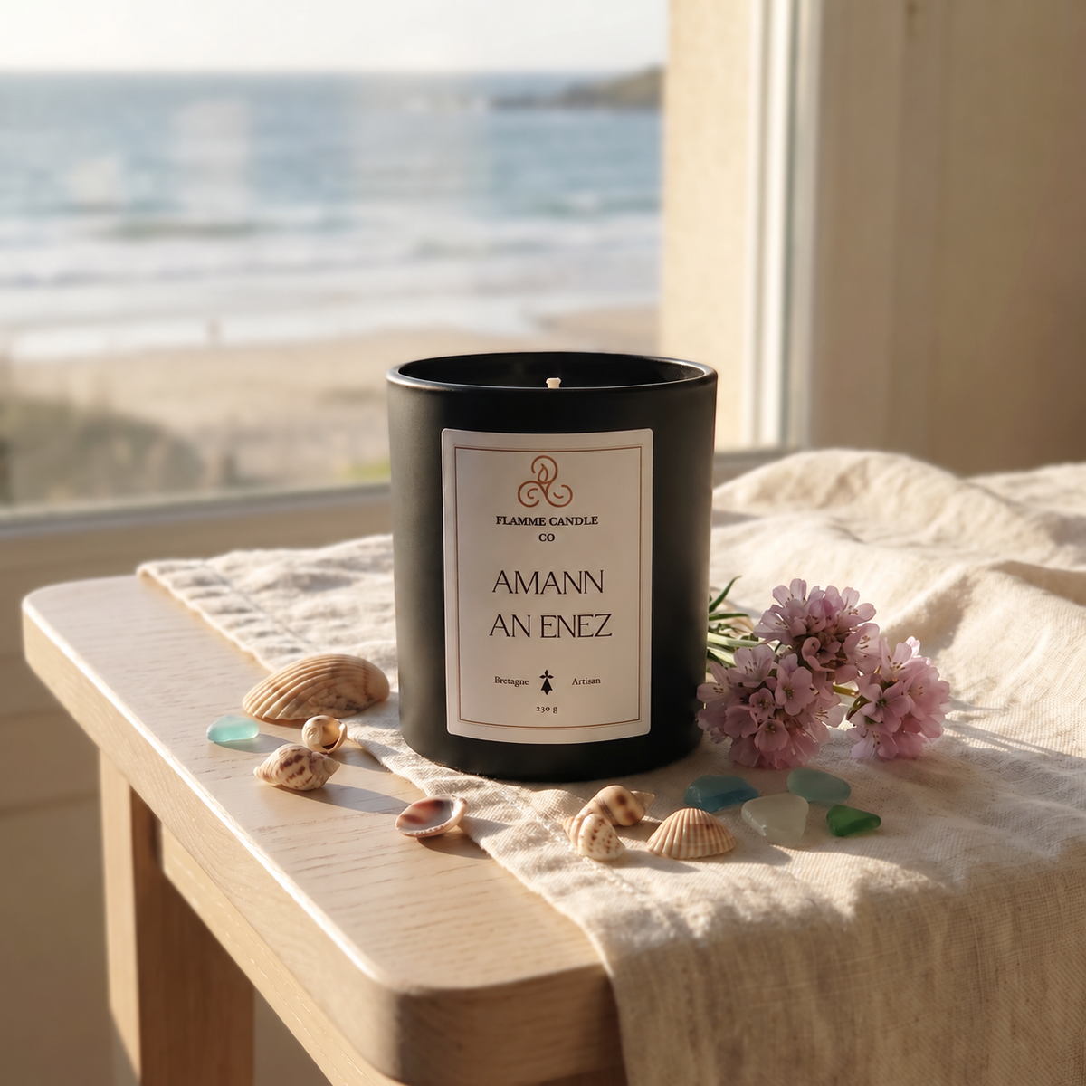 Amann an Enez – Buttery Croissant Coconut Soy Candle, Handmade in Brittany