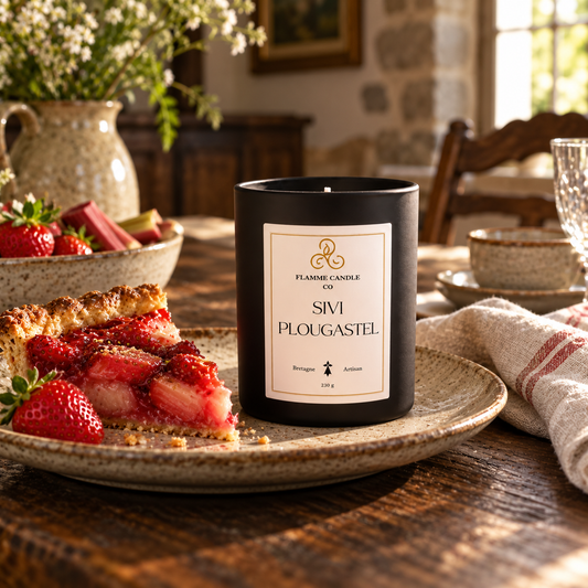 Sivi Plougastel – Strawberry & Rhubarb Coconut Soy Candle, Handmade in Brittany