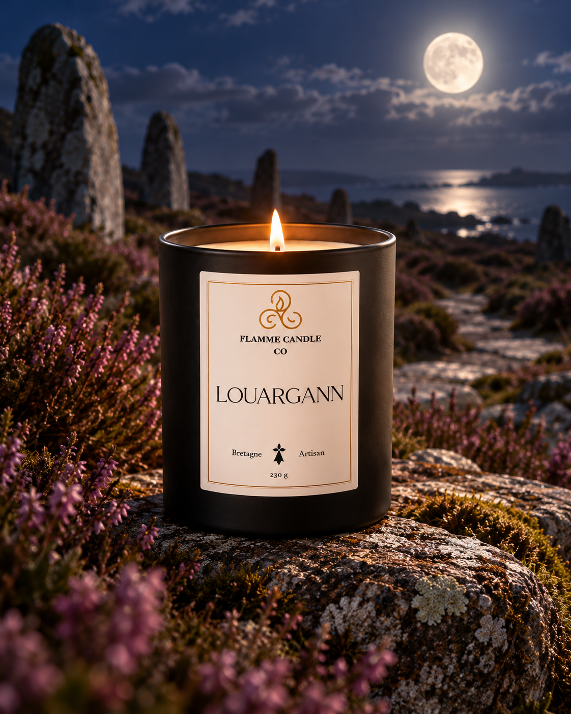 Louargann – Pear & Iris Coconut Soy Candle, Handmade in Brittany