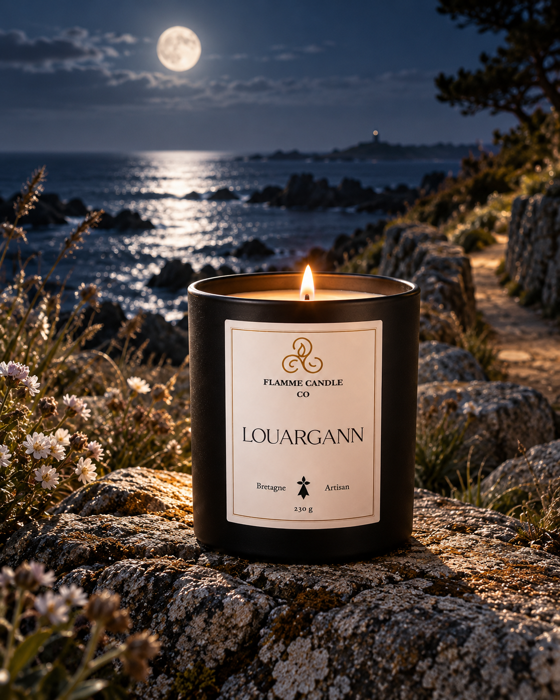 Louargann – Pear & Iris Coconut Soy Candle, Handmade in Brittany