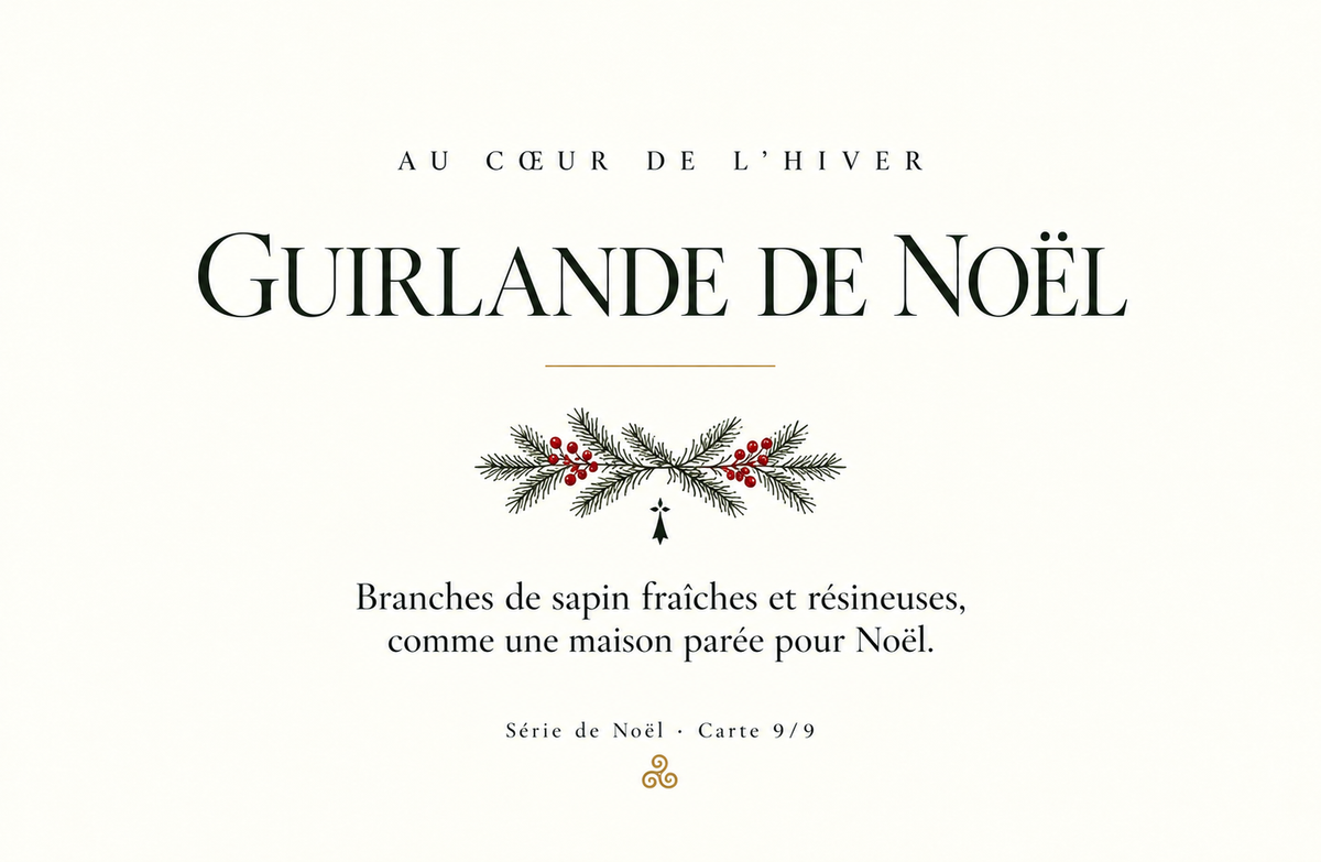 Guirlande de Noël - Bougie coco-soja et fondants de soja parfumés frais et forestiers | Fabriqués en Bretagne