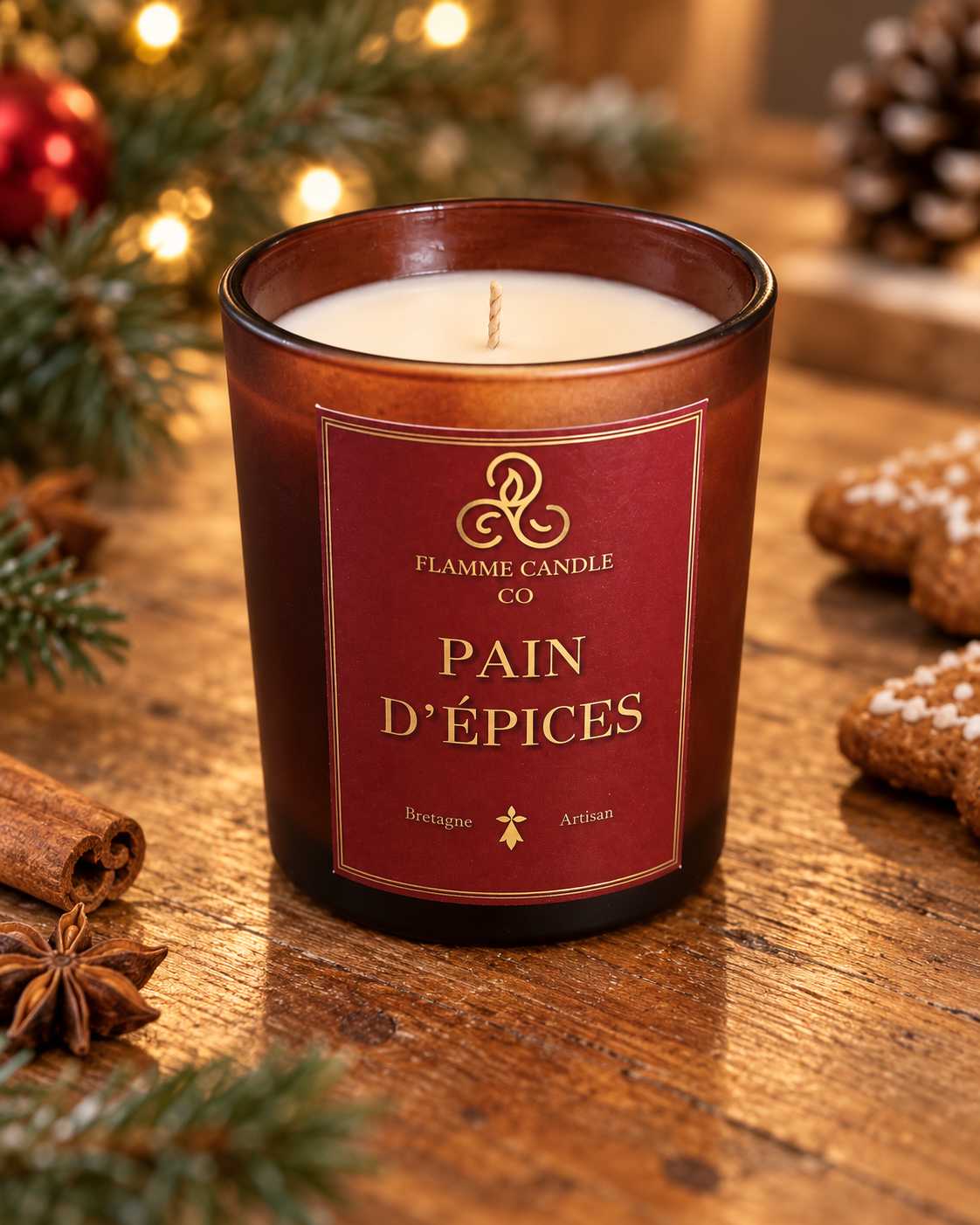 Pain d'Épices - Bougie coco-soja et fondants de soja parfumés gourmands | Fabriqués en Bretagne