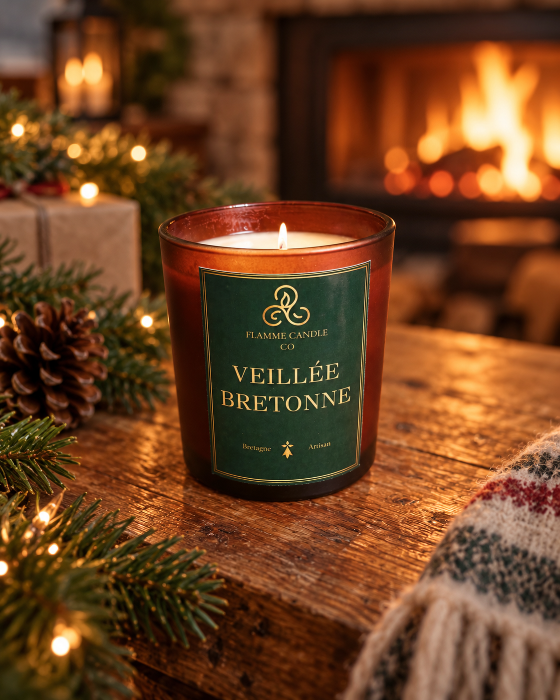 Veillée Bretonne - Bougie coco-soja et fondants de soja parfumés boisés et épicés | Fabriqués en Bretagne
