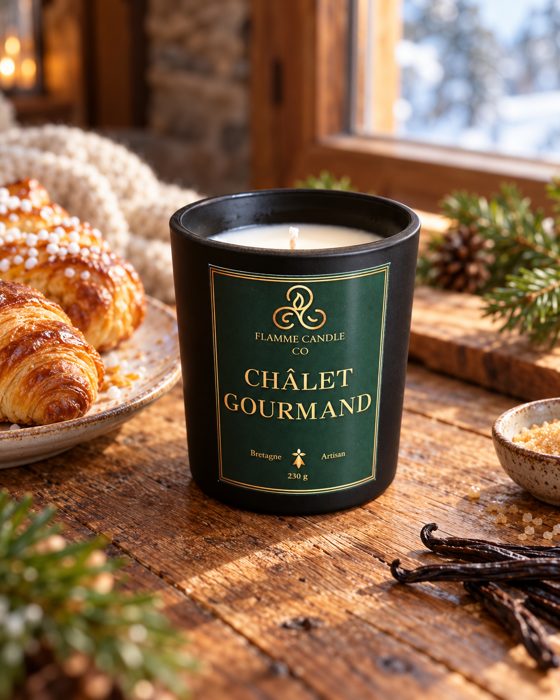Châlet Gourmand - Bougie coco-soja et fondants de soja parfumés gourmands | Fabriqués en Bretagne