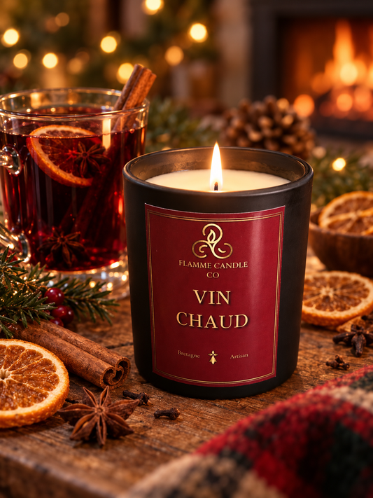 Vin Chaud - Bougie coco-soja et fondants de soja parfumés | Fabriqués en Bretagne