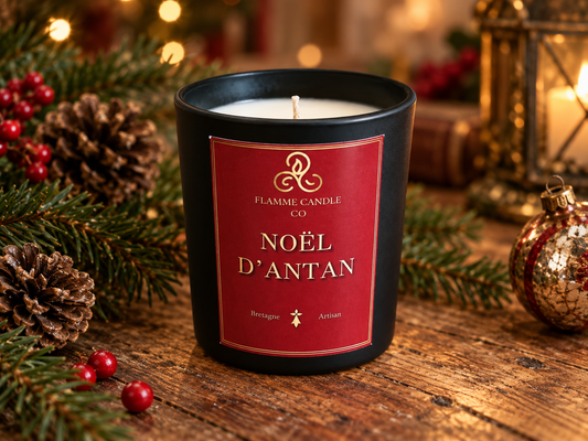 Noël d'Antan - Bougie coco-soja et fondants de soja parfumés boisés et épicés | Fabriqués en Bretagne