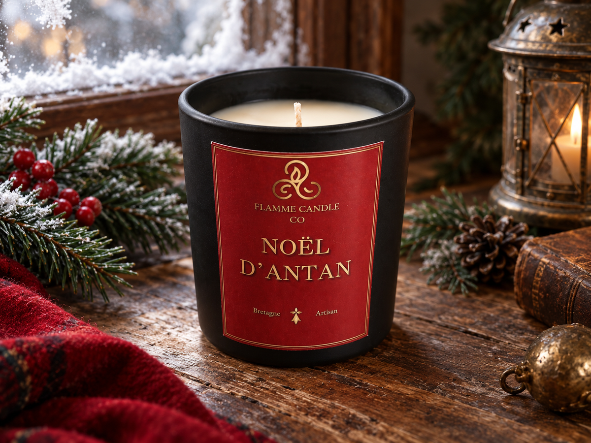 Noël d'Antan - Bougie coco-soja et fondants de soja parfumés boisés et épicés | Fabriqués en Bretagne
