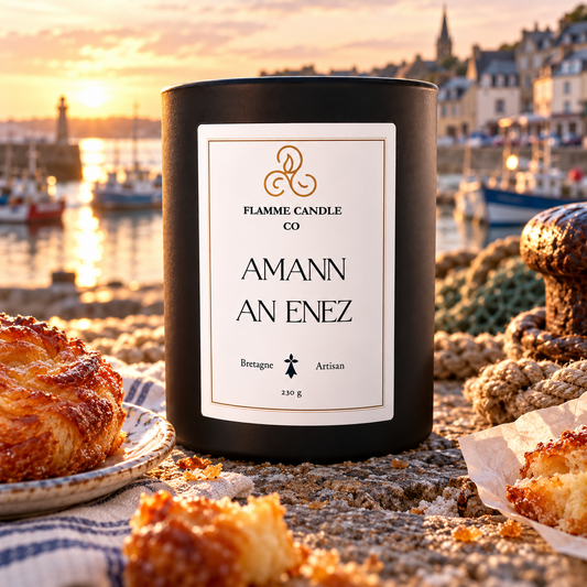 Amann an Enez – Buttery Croissant Coconut Soy Candle, Handmade in Brittany