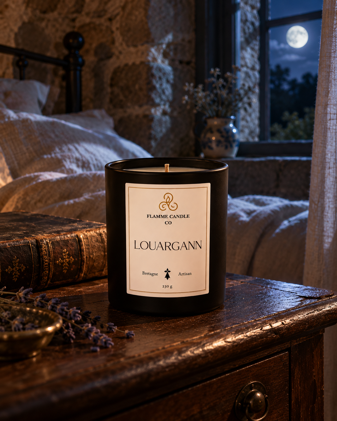 Louargann – Pear & Iris Coconut Soy Candle, Handmade in Brittany